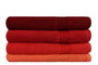 Aucune Juego de 4 toallas de baño - 70 x 140 cm - Naranja